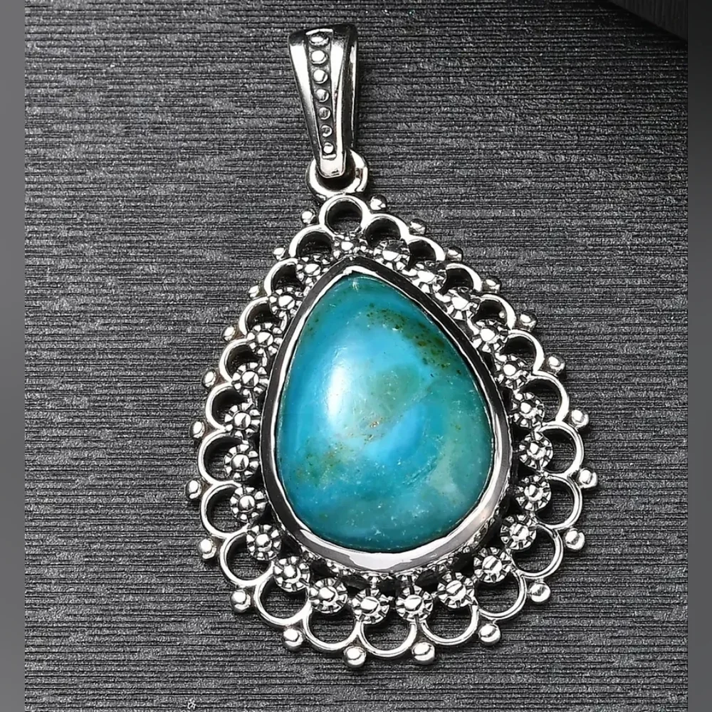 Peruvian Opalina Pendant in Sterling Silver  8.74 cts - Picture 2 of 5